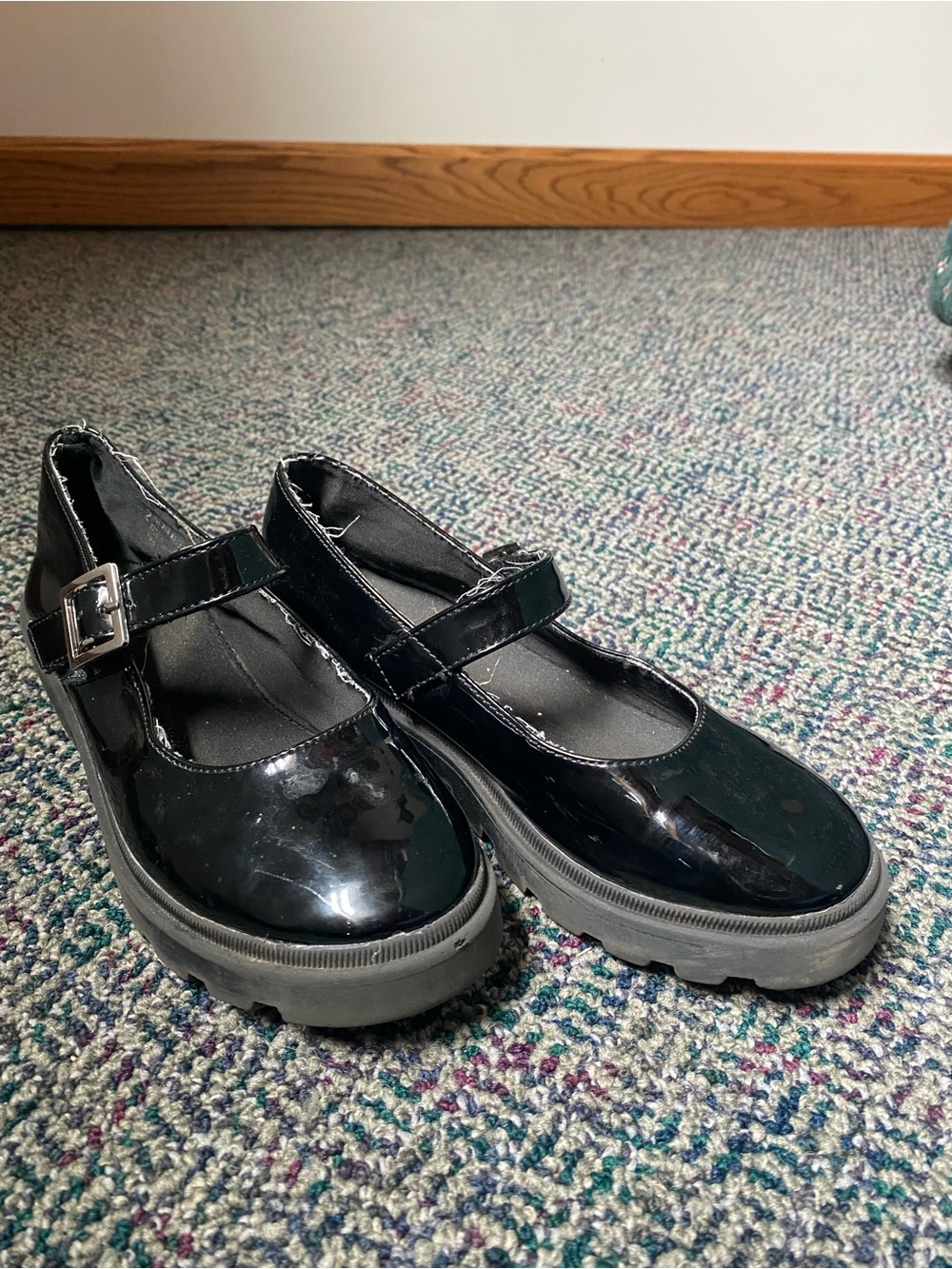 Sincerly Jules Black Patent Mary Jane Shoes with Buckle